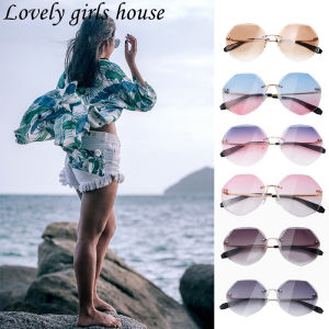 ( Lovely girls house ) Kính Râm Đa Giác Thời Trang Cá Tính Kính Râm Đi Biển Hình Ngôi Sao Cắt Viền Pha Lê Cho Nữ