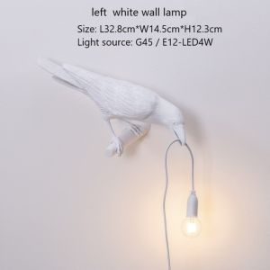 Italian Seletti Bird Wall Light Night Lights E12 Table Lamps Resin Crow Desk led Lamp Lights for Bedroom Bedside Living Room Wall Sconce Light