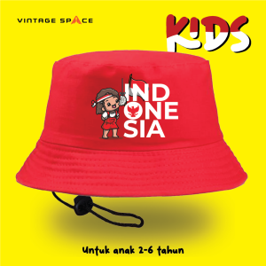 Topi buckethat anak cewek INDONESIA / topi 17an / topi HUT RI
