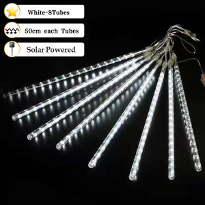 solar light outdoor waterproof Meteor Shower Rain Lights 8 Tubes 50cm Christmas Light LED Outdoor Waterproof Icicle Fairy String Lights for Home Garden Christmas Decoration Meteor Shower Rain Tubes Light string lights