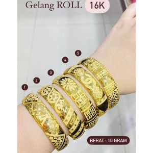 Gelang roll emas asli 70 16k branded bulat bangkok cap bangle gold tangan 10 gram gr