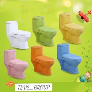 Bồn cầu cho bé SỨ NUNG MÀUbồn vệ sinh cho bé màu sắc
