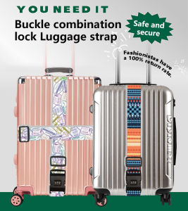 Cartoon Luggage Strap Buckle Combination Lock Polyester Suitcase Packing Strap Tie Luggage Strap