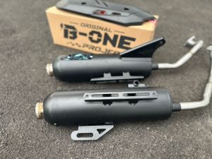 Knalpot standard racing B-ONE PROJECT TABUNG VARIO inlet 26-28 suara NGEBAS adem Beat tabung Vario + Tameng airblade Beat fi esp scoopyvario 125/150/160 dll