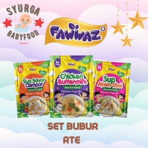 FAWWAZ babyfood- Bubur RTE Fawwaz Ready to Eat Porridge Paste  Lauk Baby Travel Friendly Sedia dimakan