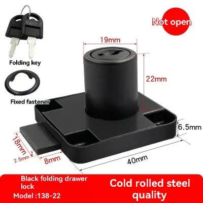 Elegant Zinc Alloy Folding Drawer Lock with Key for Office Desk and Letter Box Security Two keys