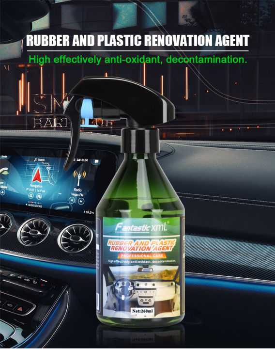 Car Plastic Trim Restorer Tire Polish Spray Rubber Renovation Agent