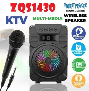 ZQS1430 Portable USB Bluetooth Radio KTV Speaker Super Bass Audio Home Party Karaoke With FM/TF/Mic