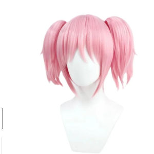 Anime Puella Magi Madoka Magica Cosplay Costume Madoka Kaname Full Set Dress with Gloves Socks Headwear Halloween Party Cosplay Outfit Size XS‑XXL
