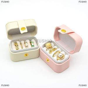 [COD] FUSHI0 PU da cô gái xách tay mini trang sức bông tai Stud Bông tai hộp đồ trang sức tổ chức