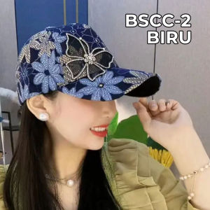 Topi Wanita Baseball Korea Fashion Jepang Motif Bunga Kupu-Kupu Cute Fashoin Style Casual BSCC
