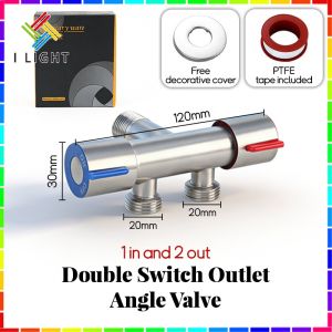 304 Stainless Steel One Inlet And Two Outlets Double Switch Angle Valve Three-way Water Separator