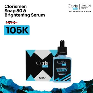 Clorismen Paket Sabun Cuci Muka 80gr & Brightening Serum 30ml - Bersih Cerah Maksimal