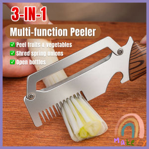Makery 3 In 1 Stainless Steel Peeler Kitchen Vegetable Fruit Slicer Julienne Shredder With Bottle Opener