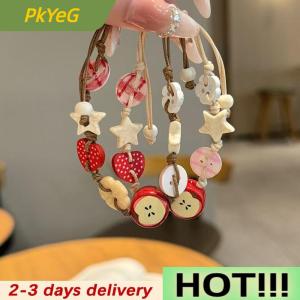 PkYeG Vintage Star Ceramic Braided Rope Bracelets For Women Girls Sweet Bohemian Style Adjustable Bangles Jewelry Accessories Gifts