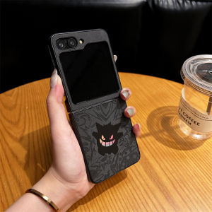 Cloth Fabric Phone Case For Samsung Galaxy Z Filp6 Filp5 Filp4 Laser Design Gengar/GOKU Pattern Anti-hand sweat