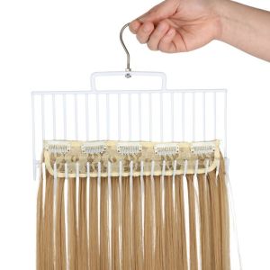 YOYO CHARMING Multi-layer Hair Hair Extension Holder Extra Wide Weft Portable Hair Hanger Holds Multifunctional Wig Dispenser Wigs Carrier Hook Full Length Weft