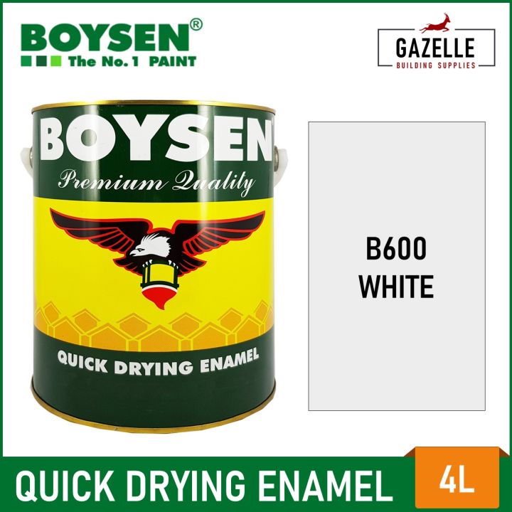 Boysen Quick Dry Enamel Gloss White 4L Fast Drying Alkyd Paint