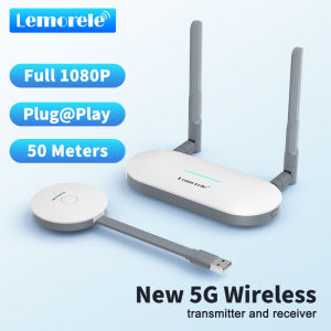 Lemorele G60 Wireless USB Video Transmitter & HDMI/VGA Receiver Extender Display Adapter Dongle for Windows Macbook TV Monitor Projector PS3/PS4/PS5 Switch PC