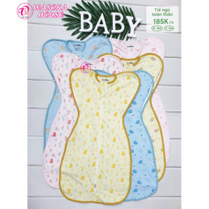 Túi ngủ cho trẻ sơ sinh Goodmama (0-3 tháng) vải mềm mại kháng khuẩngiúp giữ ấm cơ thể bé và chống giật mình