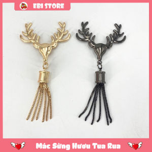 Mác Túi Hình Sừng Hươu Tua Rua Phụ Kiện Charm Trang Trí Làm Túi Handmade Thủ Công DIY - EB70
