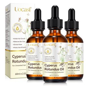 Uocasi 2Pack Cyperus Rotundus Oil Premium Cypress Oil for Hair Removal - Natural Inhibitor to Reduce Unwanted Soothes Skin & Minimizes Pores All Skin Types 4.04 Fl Oz