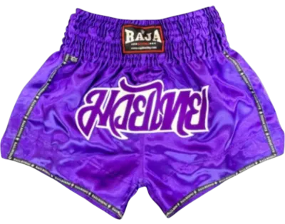 กางเกงมวยไทย กางเกงซ้อมชกมวย RAJA BOXING ปักมวยไทย (ผ้าต่วนแท้100%) Muay Thai Shorts
