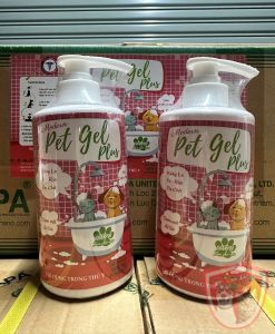 Sữa Tắm Nước Hoa Pet gel plus 500ml Thơm Mượt Lông loại bỏ Ve Rận Cho Chó Mèo