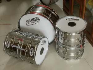 Trống Đội Inox Cao Cấp–Trống Nghi Thức Full Combo Dùi + Dây Đeo