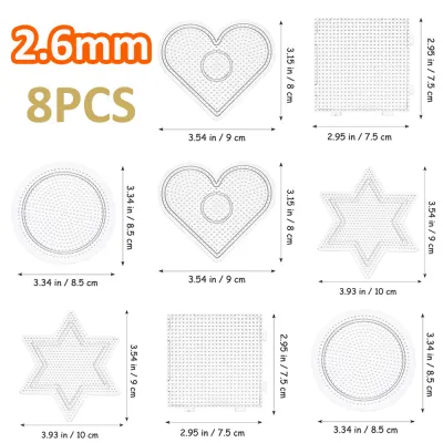 🔥HOT🔥 5mm Mini Perler Bead Pegboards 2.6mm Plastic Square Boards Large Clear Iron Paper For Fuse Beads Craft Beads Tools