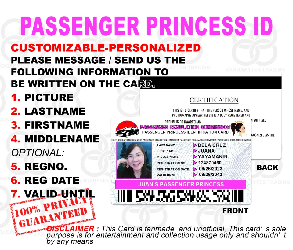 Passenger Princess ID Card