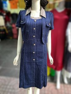 Đầm suông thiết kế áo khoác đi liền phong cách thanh lịch