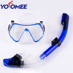 Yoomee หน้ากากดำน้ำอุปกรณ์ดำน้ำป้องกันฝ้าสำหรับผู้ใหญ่ชุดสนอร์กเกิ้ลฝึกว่ายน้ำ Alat Snorkeling แบบพาโนรามา