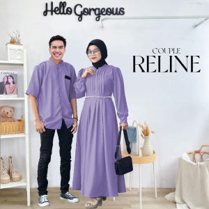 Reline Couple Kondangan Muslim Koko Lengan Panjang Pendek Setelan Lebaran Sarimbit Dewasa - Demore