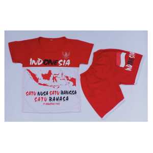 baju setelan anak cowok /anak perempuan 17 agustus terbaru kekinian merah putih