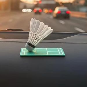 VOIDFARE Model Rotating Badminton Ornament 360 Rotating Sports Interior Car Dashboard Decoration Creative Pitch Court Dashboard Decor For Vehicles