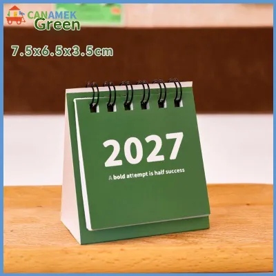 CANAMEK Lịch bàn hàng tháng 2027 phong cách tối giản cổ điển với ghi chú ghi nhớ trống cho kế hoạch lịch trình văn phòng tại nhà