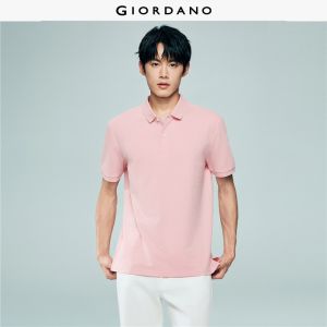 Giordano Men Solid color stretchy pique short sleeve polo shirt Free Shipping 01016384