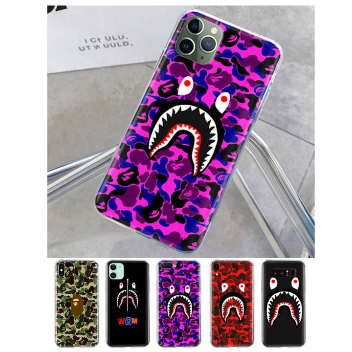 Silicone Cover Iphone Xr Case Bape T-207 Bape Shark Transparent