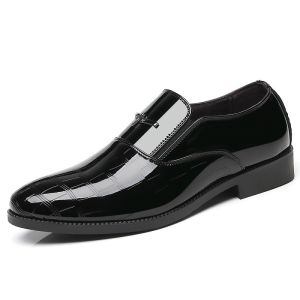 Size 39-48 Mens Business Casual Shoes British Style Oxfords Glossy Pointed Formal Leather Shoes