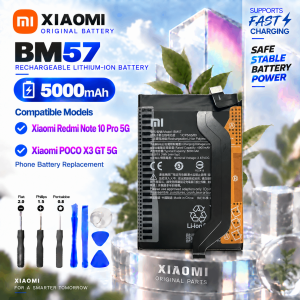 Original Xiaomi BM57 Battery 5000mAh for Xiaomi Redmi Note 10 Pro 5G POCO X3 GT 5G Rechargeable Li-ion Battery Replacement with Repair Tools