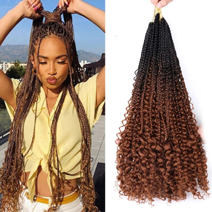 20Inch Synthetic Box Braid Crochet Hair Curly Bohemian Hair With