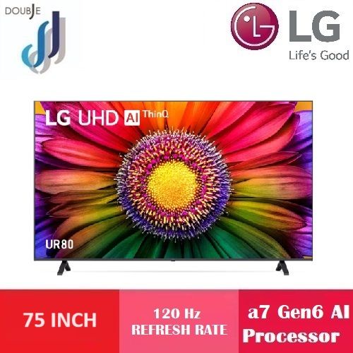 LG 75" 120Hz UR80 Smart 4K UHD TV With a7 Gen6 AI 4K Processor