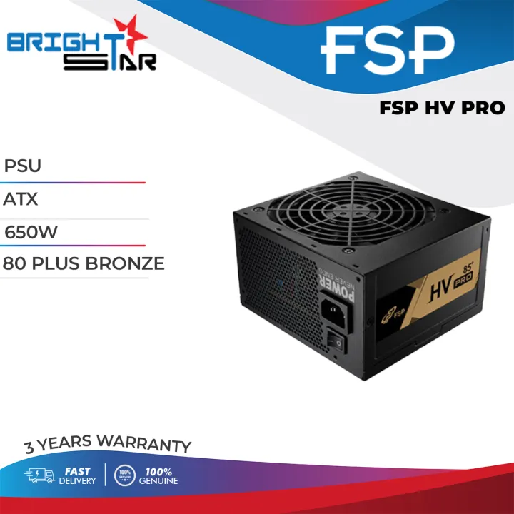 Fsp Hv Pro Atx 650W 80 Plus Bronze Power Supply
