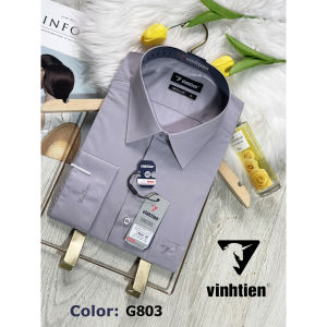 Áo Sơ Mi Nam Dài Tay Dáng Regular Vạt Ngang Vĩnh Tiến Trơn Màu Mẫu G817 Áo Suông Vạt Ngang