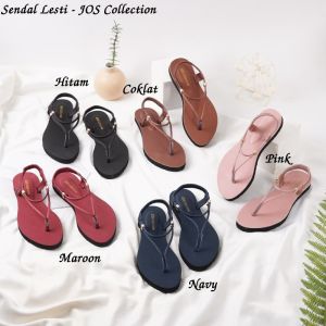 Sharga Sendal Lesti Sandal Wanita Angkle Strap Teplek Tali Kerut