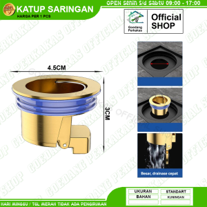Penutup Lubang Floor Drain Saringan Got Kamar Mandi Kuningan / Katup Penutup Saringan Kamar Mandi