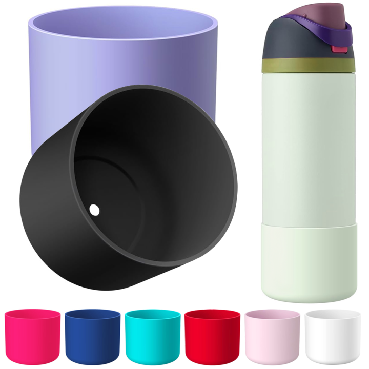 2 Pack Silicone Boot For Owala 32oz Bottle - Anti-Slip Protective Sleeve For FreeSip, Twist, Flip (Light Purple)