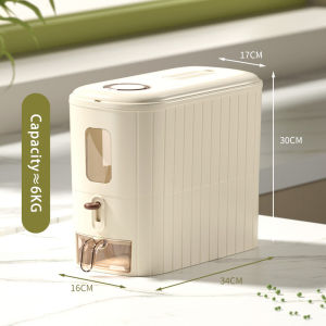 Vision 6kg/11kg Slit Rice Dispenser Rice Storage Box with Time Scale Narrow Type Rice Bucket Household Cereal Dispenser Insect-Proof Sealed Dispenser for Flour Grains