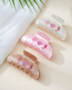 Mesovor 3 Pack Bow Printed Hair Claw Clips Non-slip 3.74" Medium Hair Clip Hair Grip Clawclips with Colored Zircon Acrylic Strong Hold Jaw Banana Clips